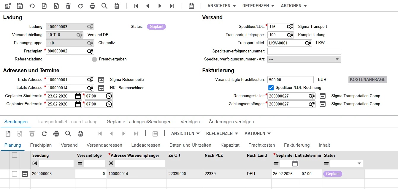 Frachtauftrag Frachtauftrag